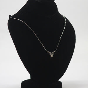 Graceful Butterfly Pendant Necklace - Silver Tone - rangeeen.pk