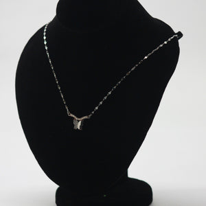 Graceful Butterfly Pendant Necklace - Silver Tone - rangeeen.pk