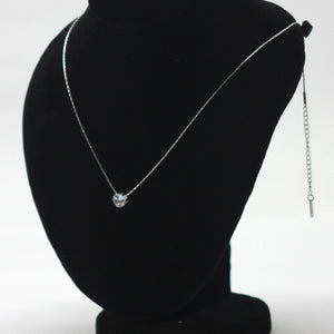 Minimalist Diamond-Look Floating Pendant with Fine Chain - rangeeen.pk