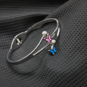 Statement Butterfly Open Bracelet with Two-Tone Finish - rangeeen.pk