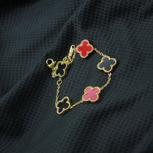 Multi-Color Enamel Clover Station Bracele - rangeeen.pk
