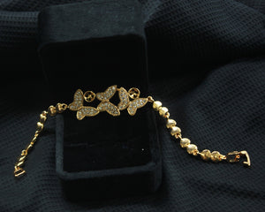 Sparkling Triple Butterfly Centerpiece Bracelet - rangeeen.pk