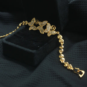 Sparkling Triple Butterfly Centerpiece Bracelet - rangeeen.pk