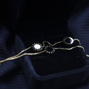 High-Contrast Enamel Coin Drop Necklace - rangeeen.pk