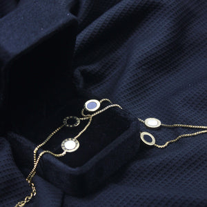 High-Contrast Enamel Coin Drop Necklace - rangeeen.pk